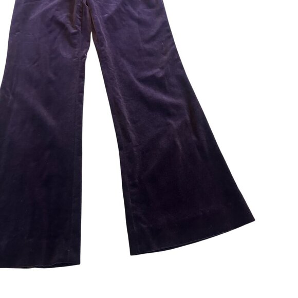 Theory Velvet Pants Slacks Flare Leg Cotton Purple Office Casual Size 4 Women's - Picture 4 of 10